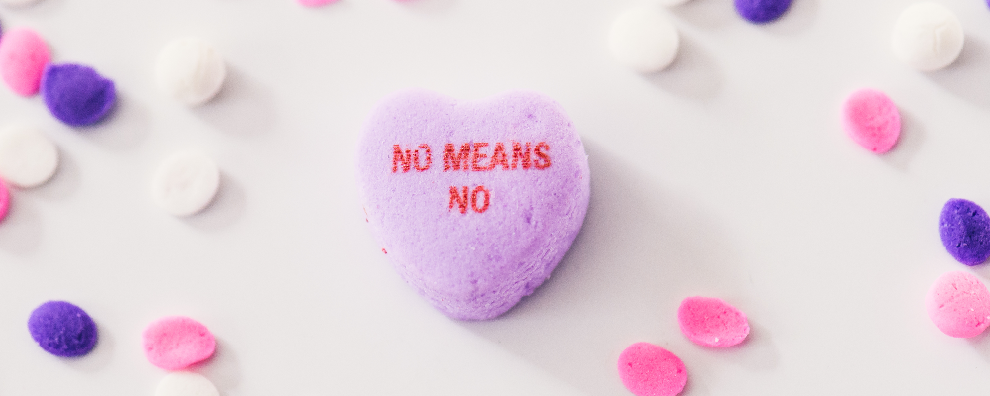 Imagen de un corazón que dice "No" significa "no" - Saba